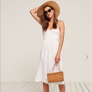 reformation pepper dress white size 4 petite